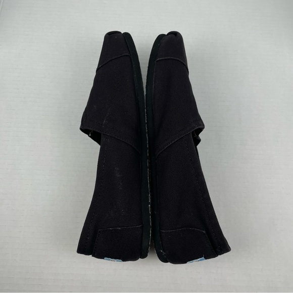 TOMS Classic Canvas Shoes Men’s Size 8.5 Black Slip on  Casual Travel Everyday - Picture 9 of 12